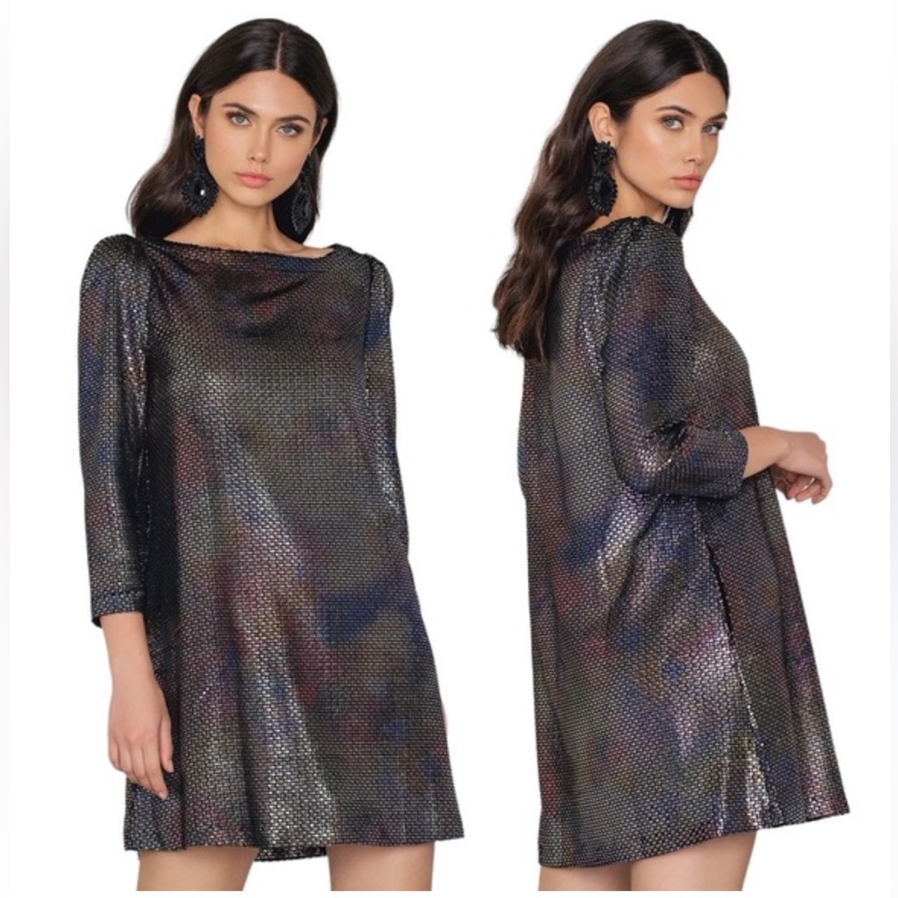 Free People Diamonds Are Forever Metallic Mini Dress XS NWT